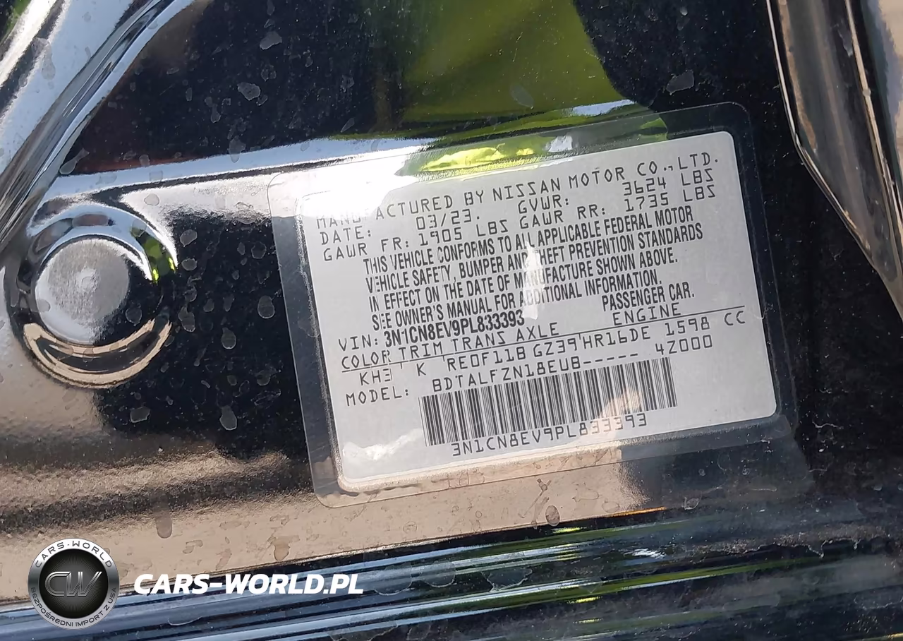 2023 Nissan Versa 1.6 Sv Xtronic Cvt VIN:3N1CN8EV9PL833393 - 9