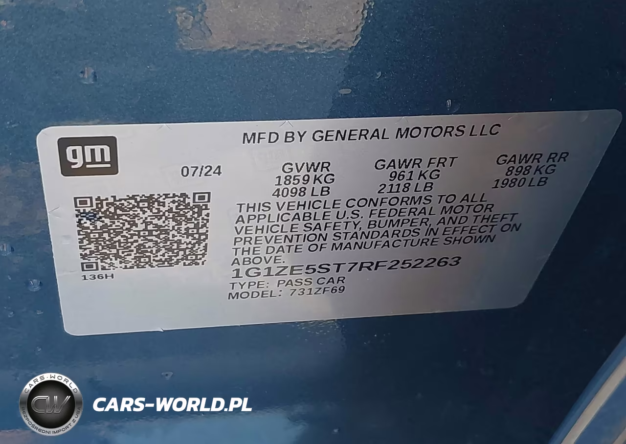 2024 Chevrolet Malibu Fwd 2Lt VIN:1G1ZE5ST7RF252263 - 9