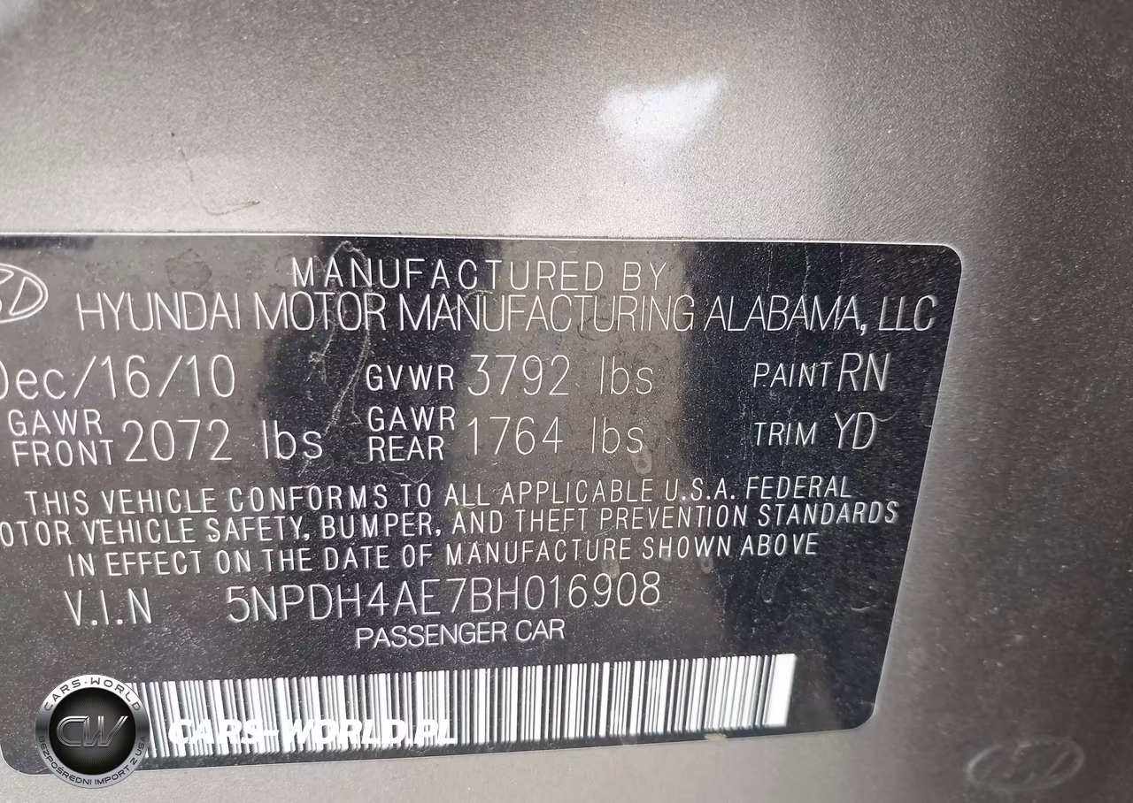 2011 Hyundai Elantra Limited VIN:5NPDH4AE7BH016908 - 9