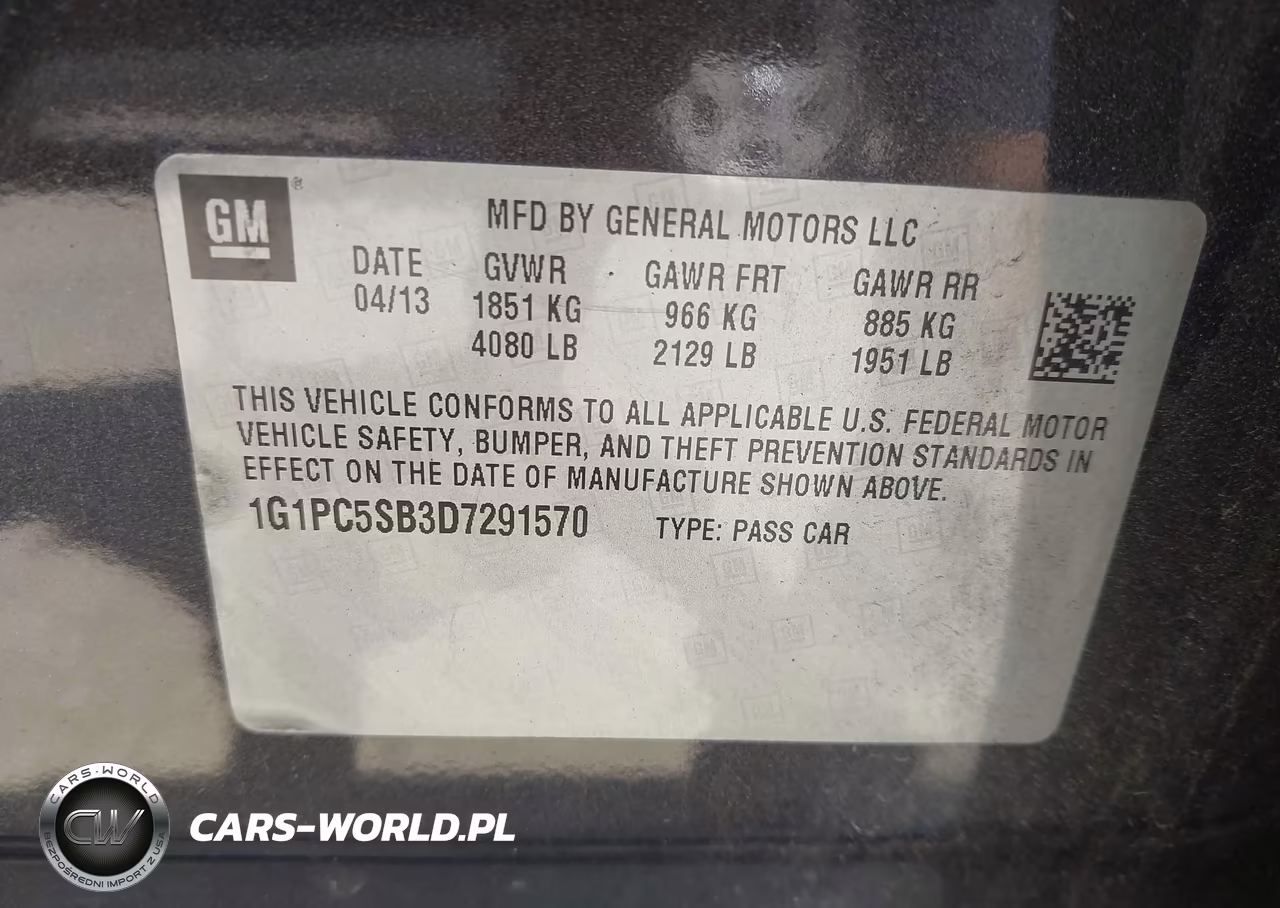 2013 Chevrolet Cruze 1Lt Auto VIN:1G1PC5SB3D7291570 - 9