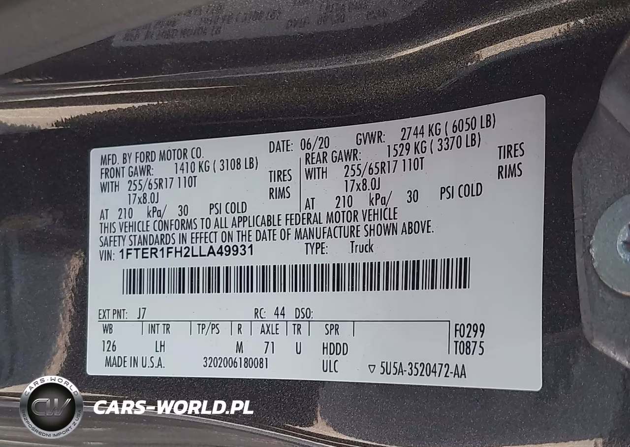 2020 Ford Ranger Xlt VIN:1FTER1FH2LLA49931 - 9