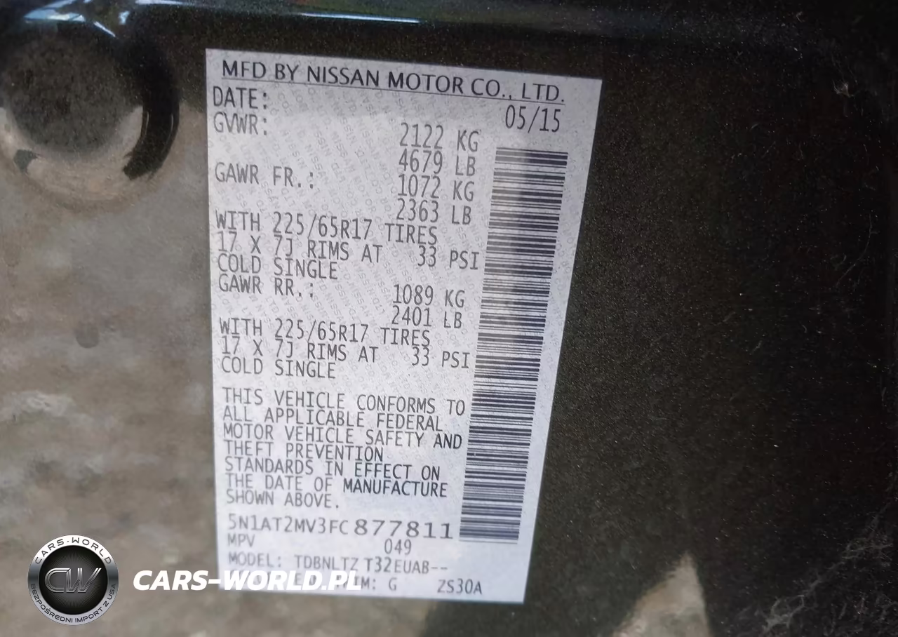 2015 Nissan Rogue Sv VIN:5N1AT2MV3FC877811 - 9
