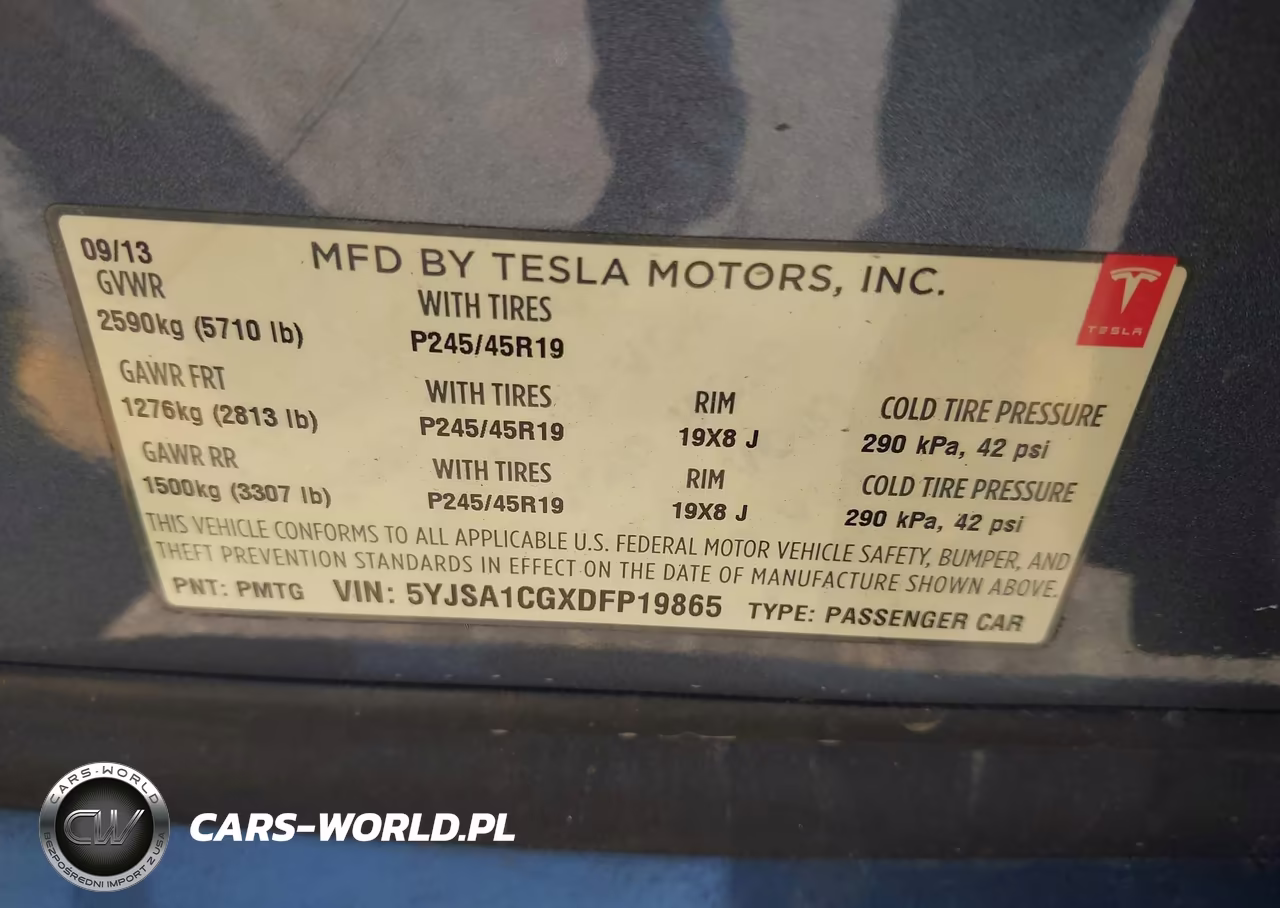 2013 Tesla Model S VIN:5YJSA1CGXDFP19865 - 9