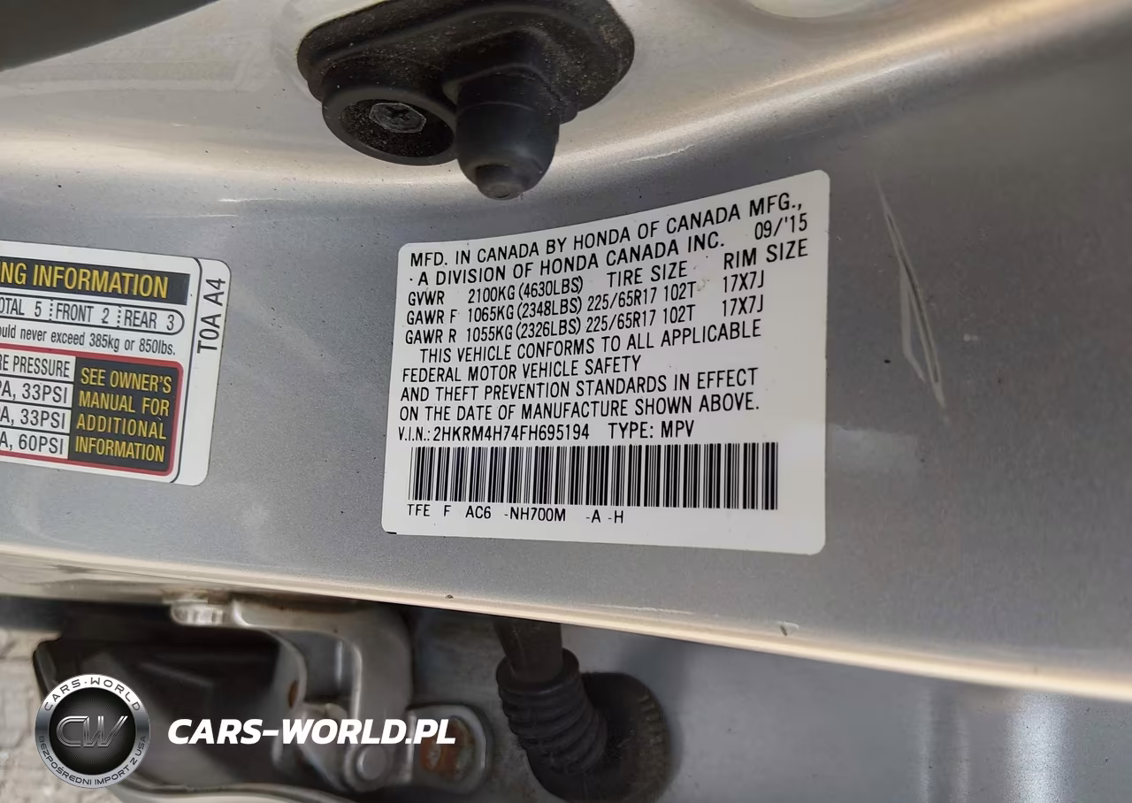 2015 Honda Cr-V Ex-L VIN:2HKRM4H74FH695194 - 9