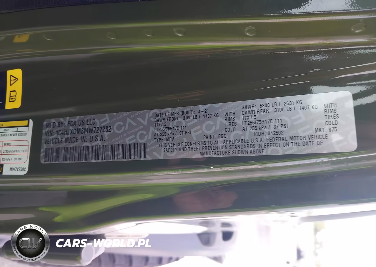 2021 Jeep Wrangler Unlimited Willys 4X4 VIN:1C4HJXDM8MW727282 - 9