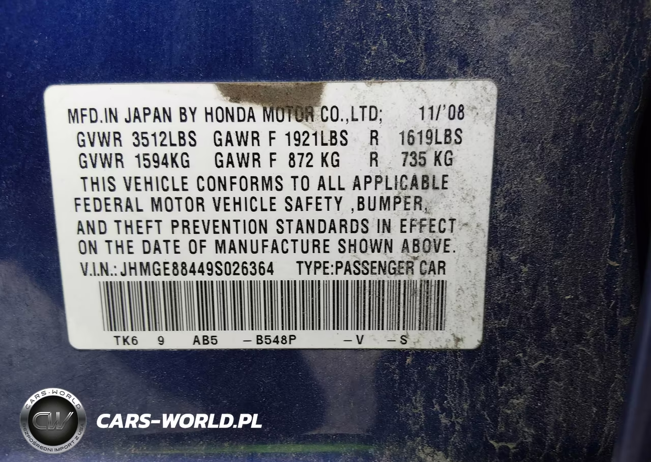 2009 Honda Fit Sport VIN:JHMGE88449S026364 - 9