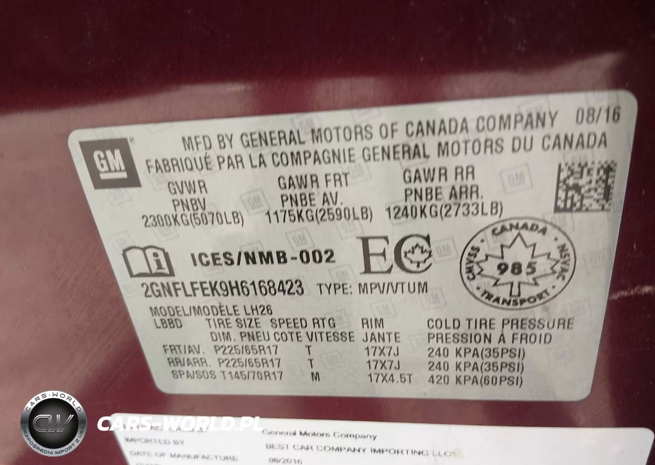 2017 Chevrolet Equinox 1Lt VIN:2GNFLFEK9H6168423 - 9