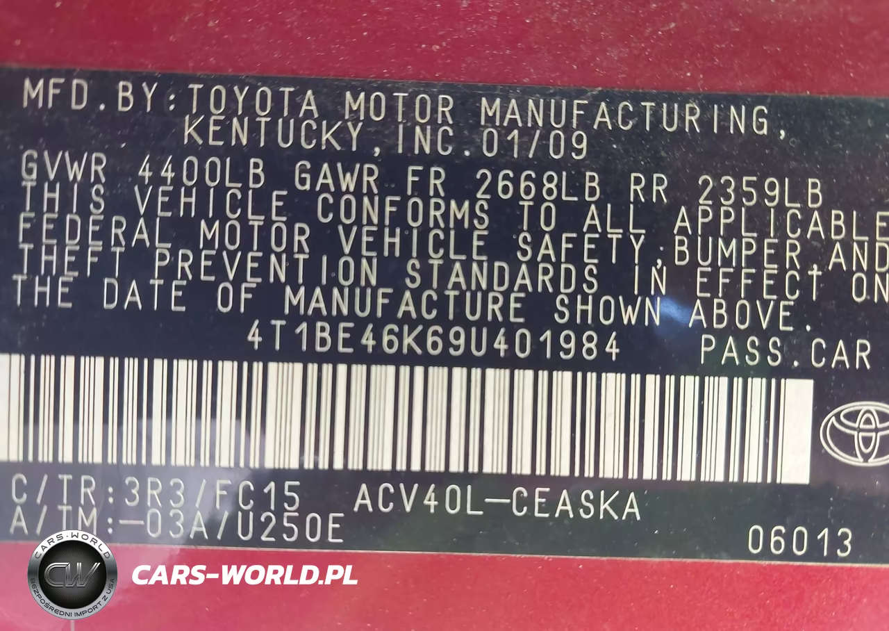 2009 Toyota Camry Se VIN:4T1BE46K69U401984 - 9