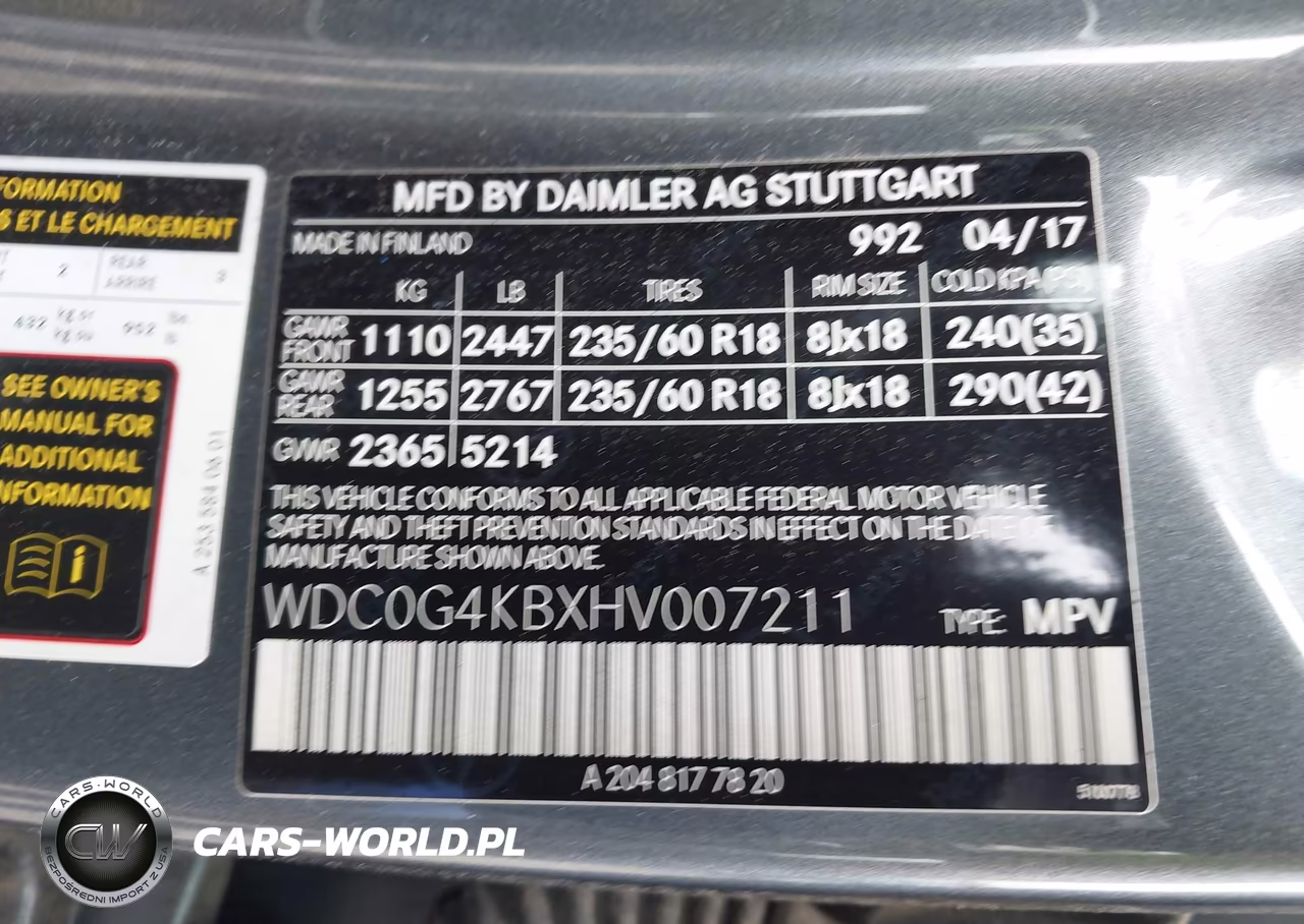 2017 Mercedes-Benz Glc 300 4Matic VIN:WDC0G4KBXHV007211 - 9