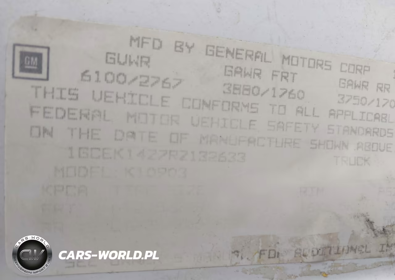 1994 Chevrolet Gmt-400 K1500 VIN:1GCEK14Z7RZ132633 - 9