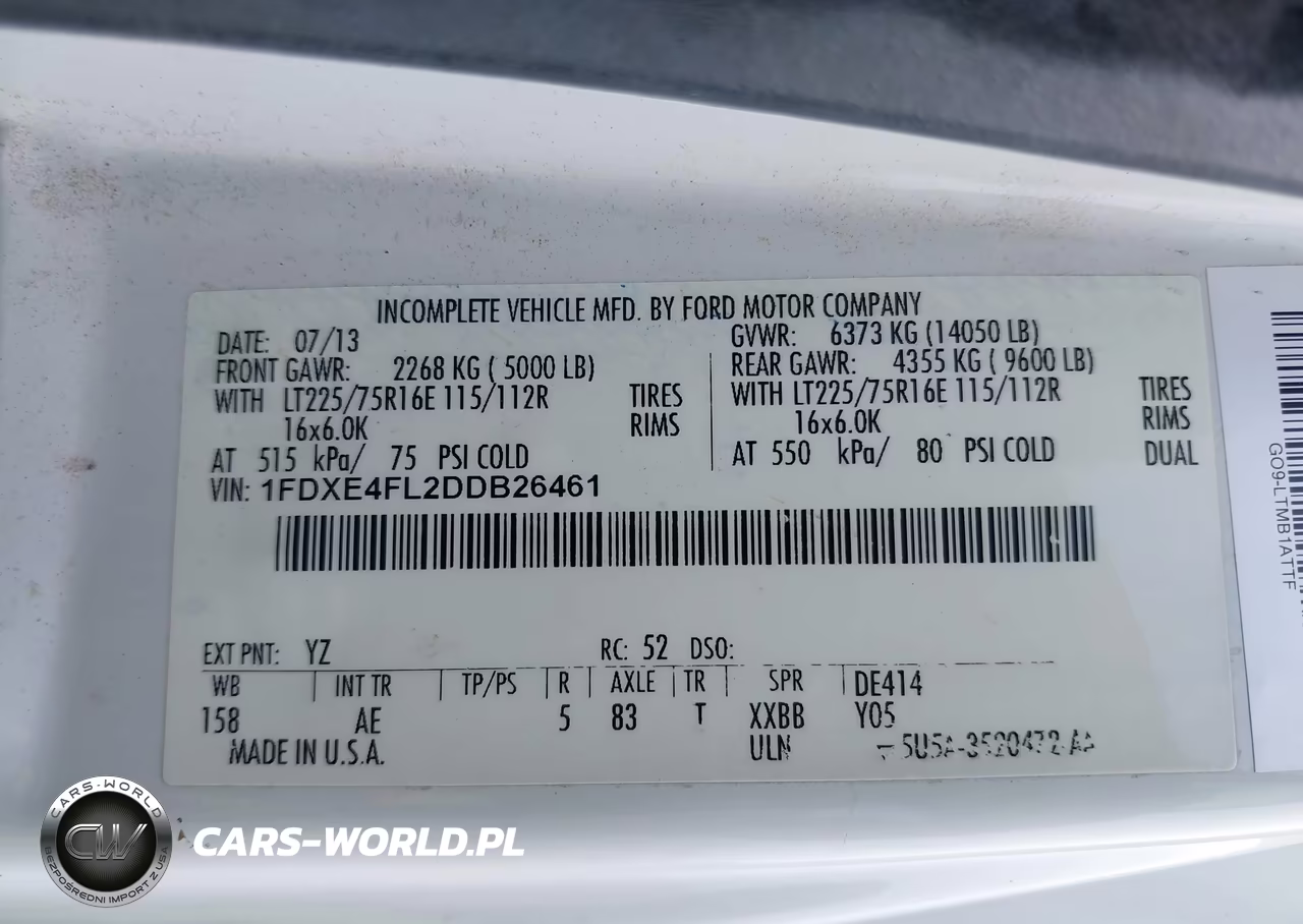2013 Ford E-450 Cutaway VIN:1FDXE4FL2DDB26461 - 9