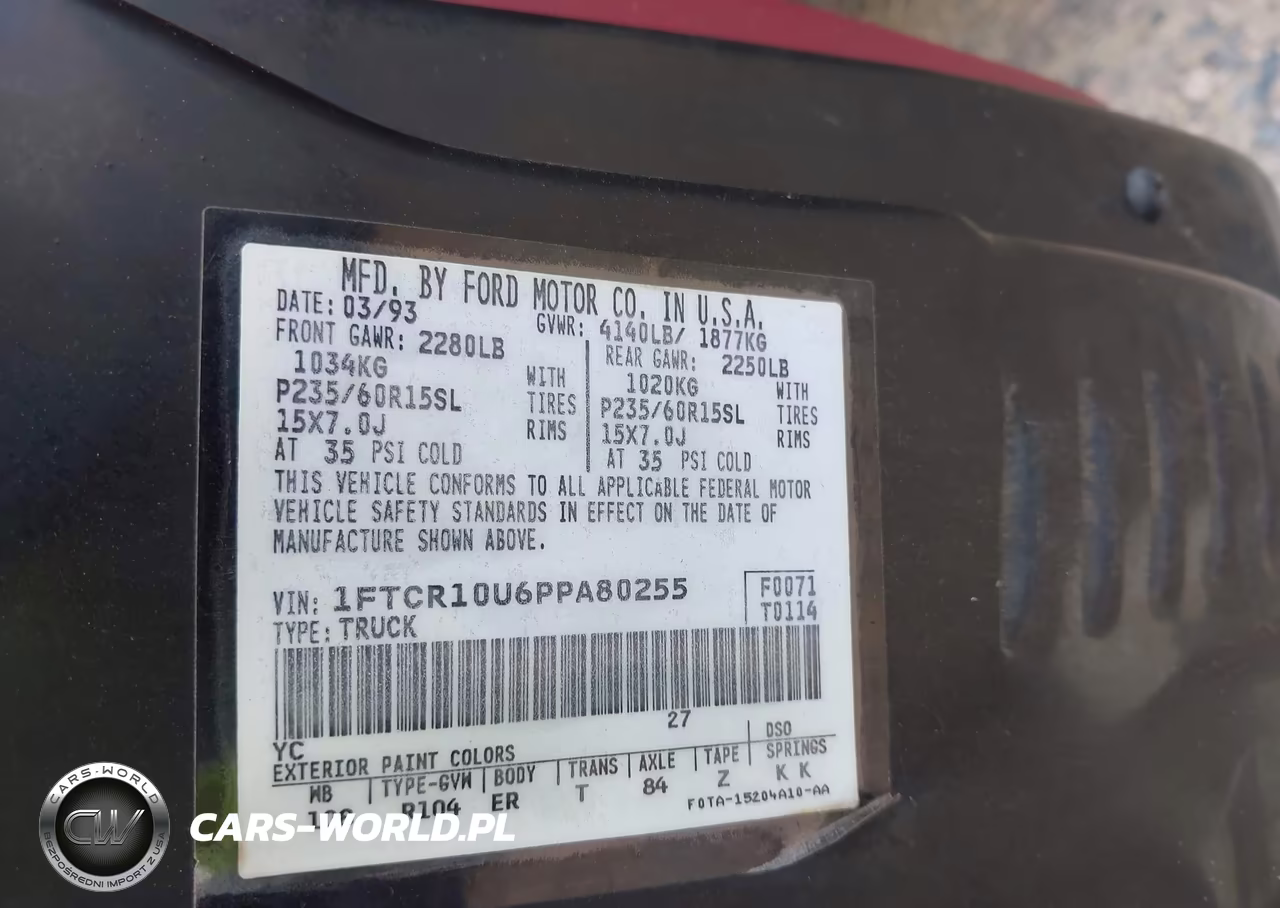 1993 Ford Ranger VIN:1FTCR10U6PPA80255 - 9