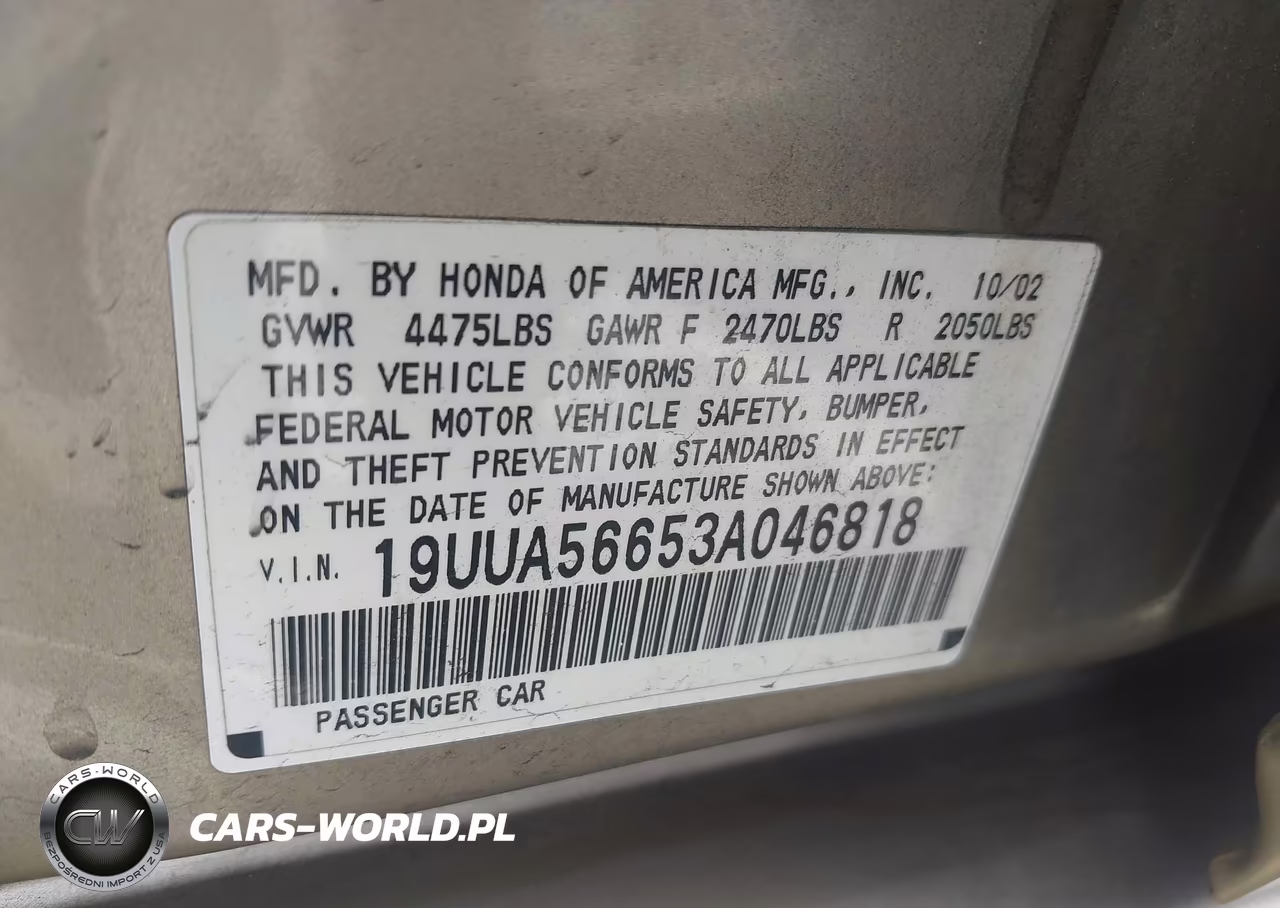 2003 Acura Tl 3.2 VIN:19UUA56653A046818 - 9