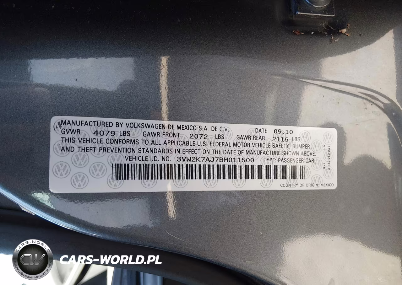 2011 Volkswagen Jetta 2.0L S VIN:3VW2K7AJ7BM011500 - 9