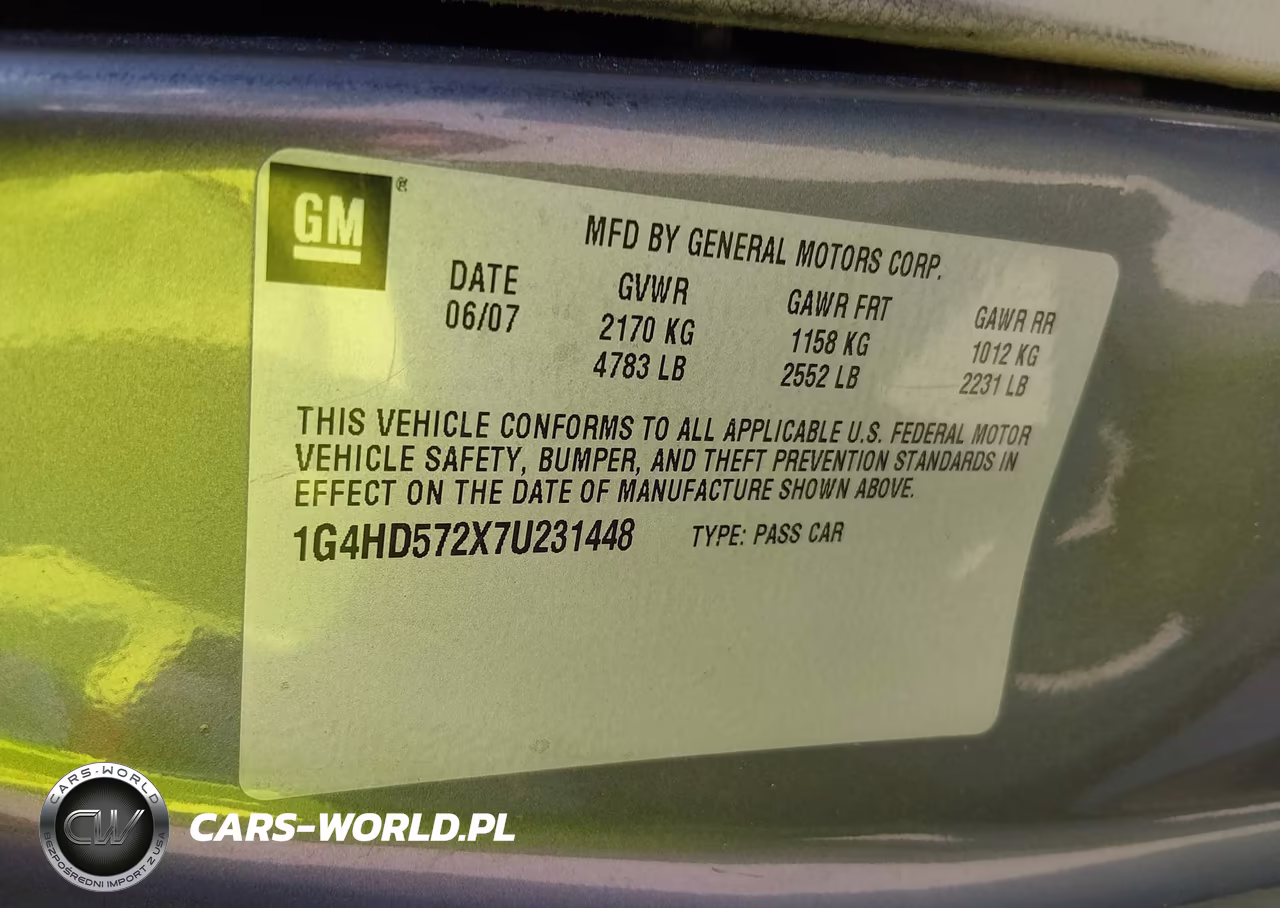 2007 Buick Lucerne Cxl VIN:1G4HD572X7U231448 - 9
