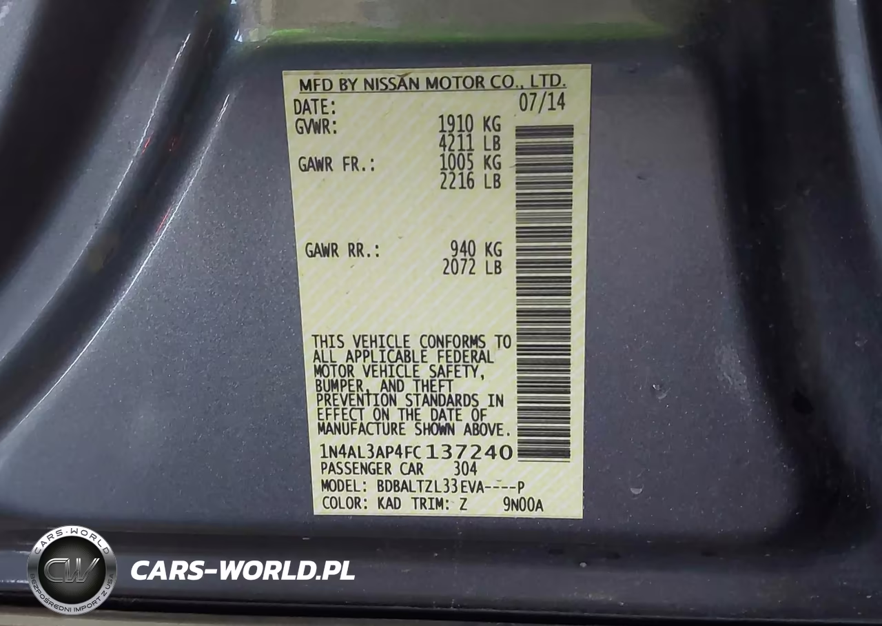 2015 Nissan Altima 2.5 Sl VIN:1N4AL3AP4FC137240 - 9