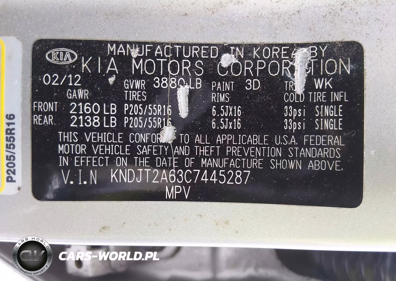 2012 Kia Soul + VIN:KNDJT2A63C7445287 - 9