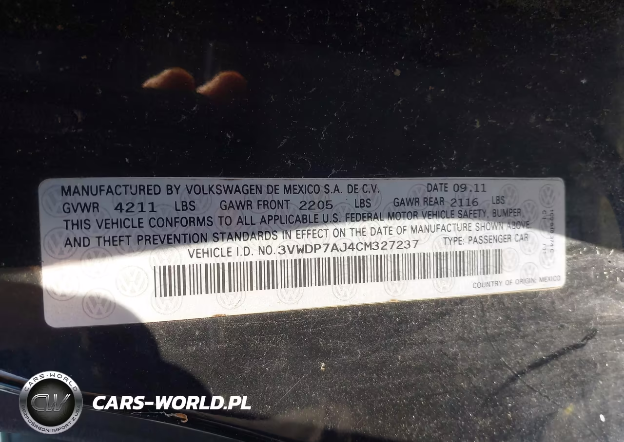 2012 Volkswagen Jetta 2.5L Se VIN:3VWDP7AJ4CM327237 - 9