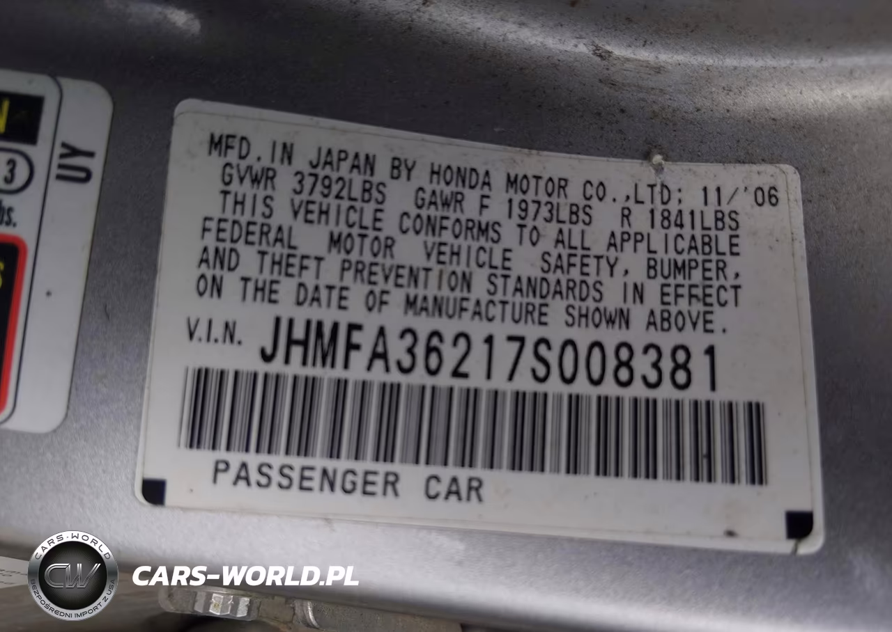 2007 Honda Civic Hybrid VIN:JHMFA36217S008381 - 9