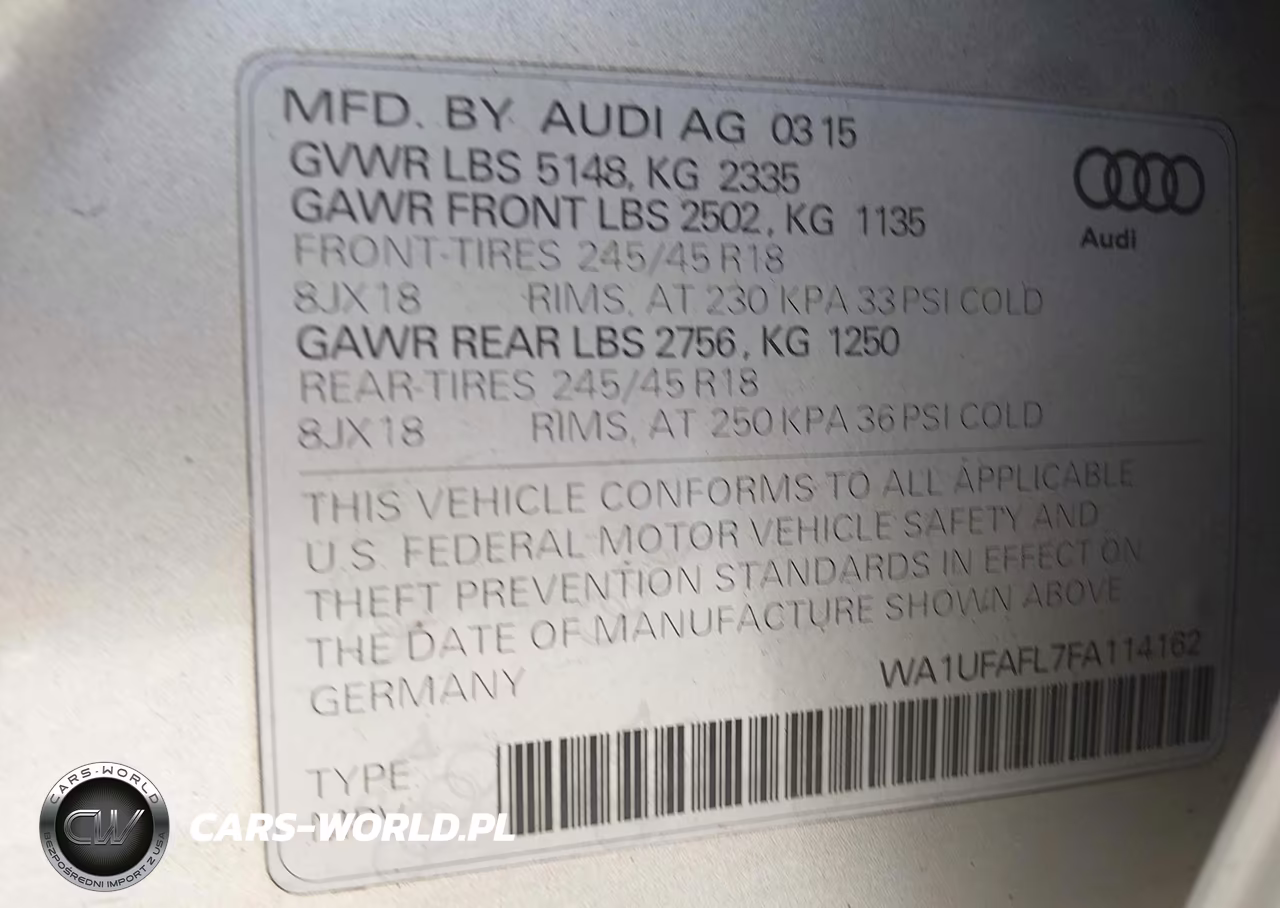 2015 Audi Allroad 2.0T Premium VIN:WA1UFAFL7FA114162 - 9