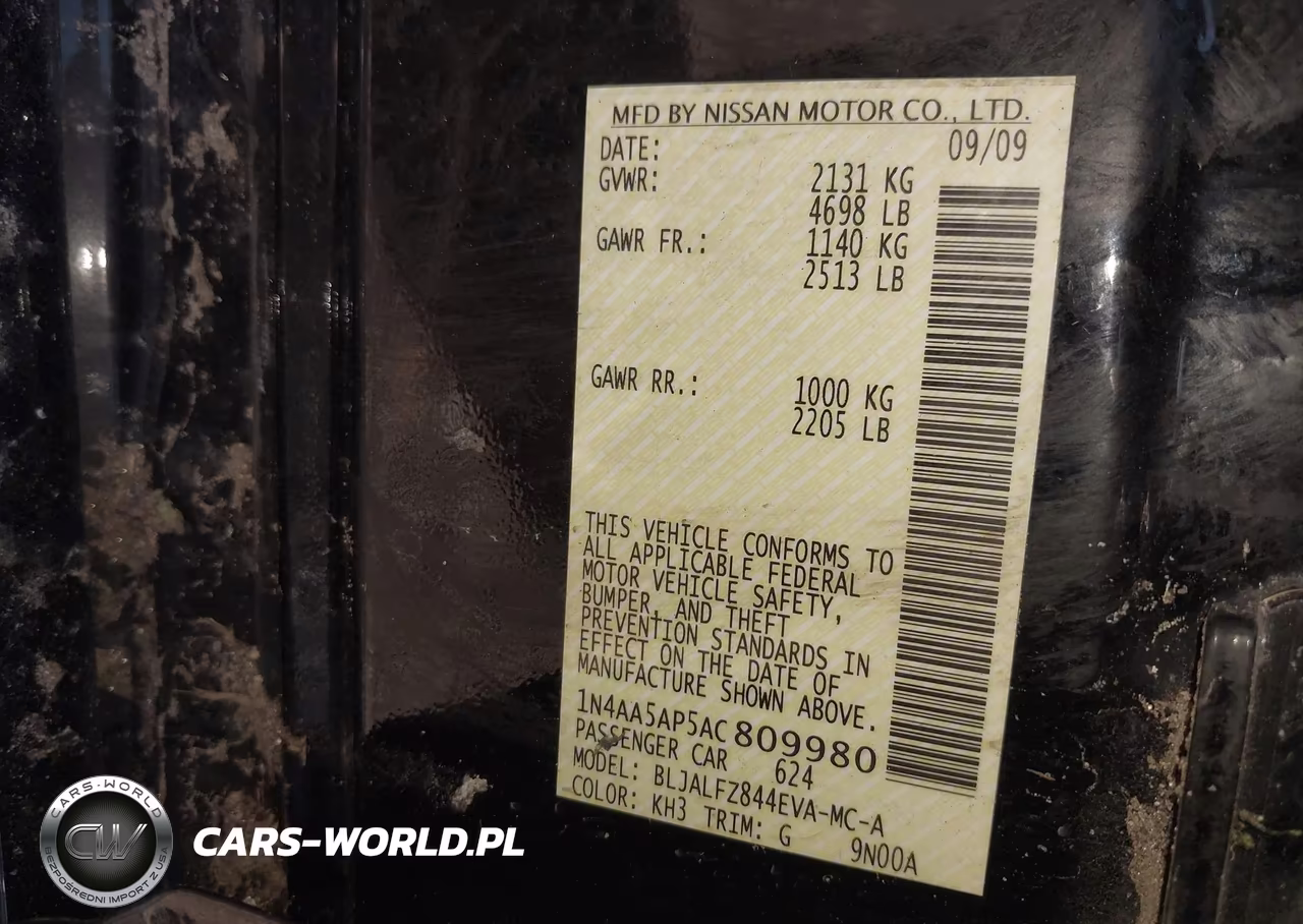 2010 Nissan Maxima 3.5 Sv VIN:1N4AA5AP5AC809980 - 9