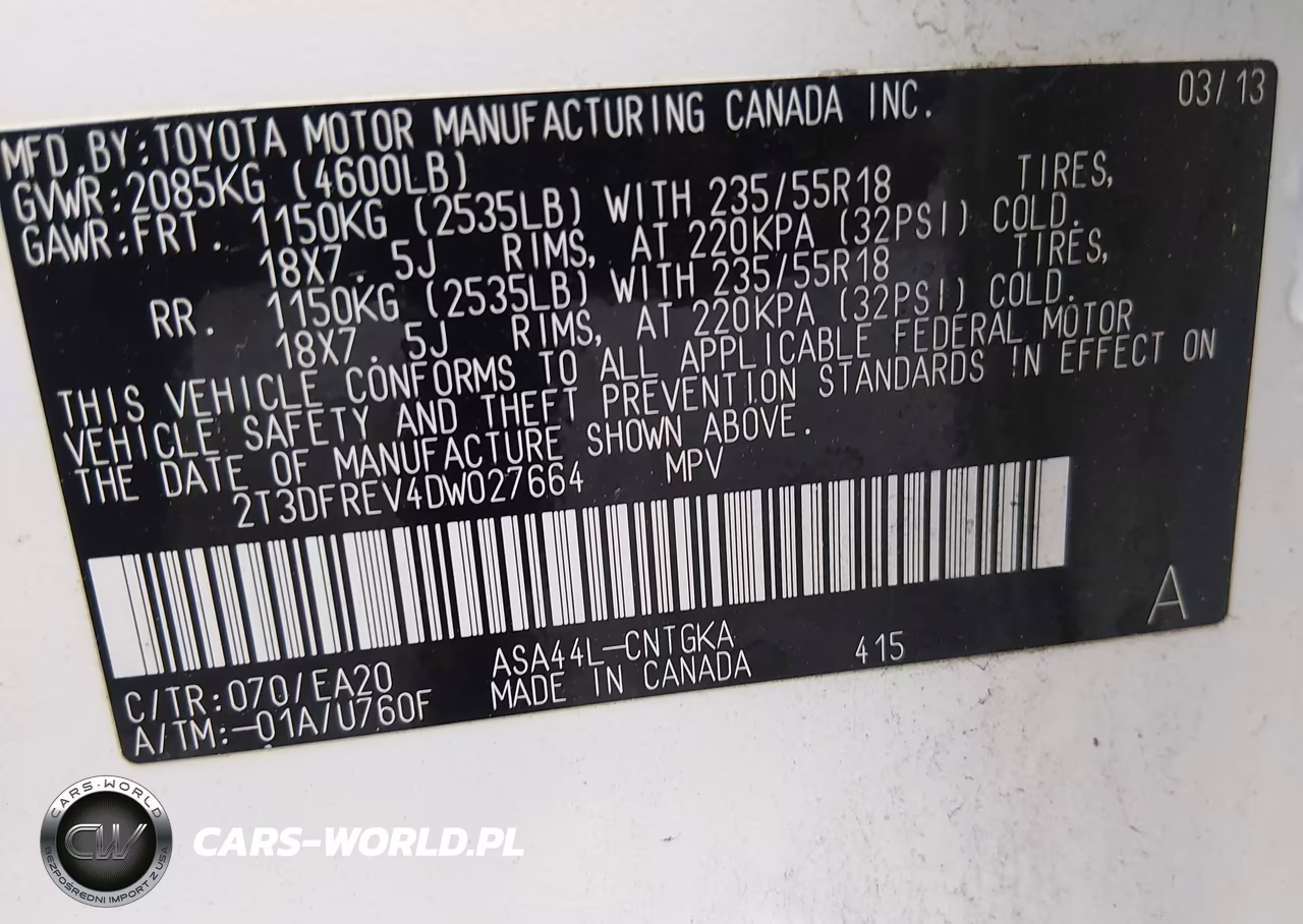 2013 Toyota Rav4 Limited VIN:2T3DFREV4DW027664 - 9