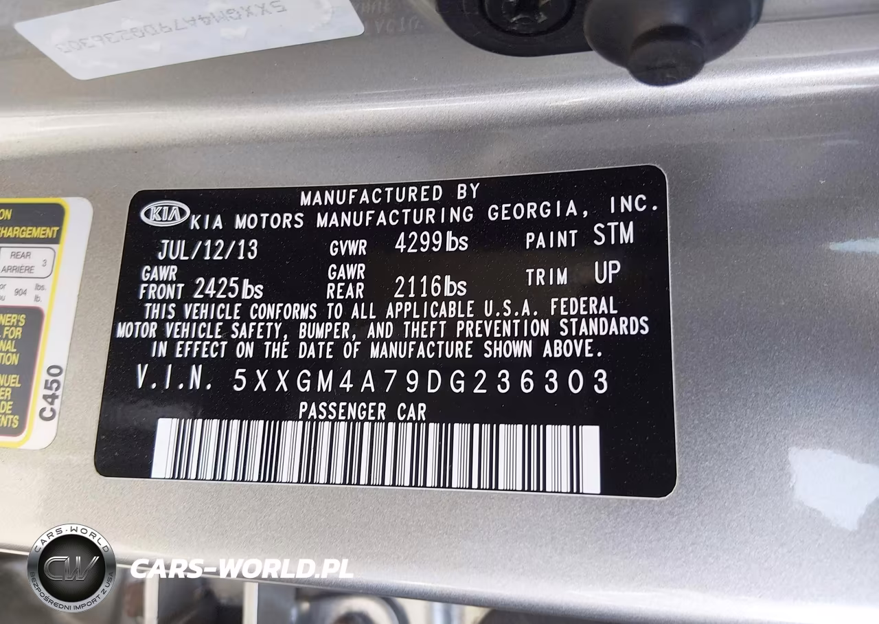 2013 Kia Optima Lx VIN:5XXGM4A79DG236303 - 9