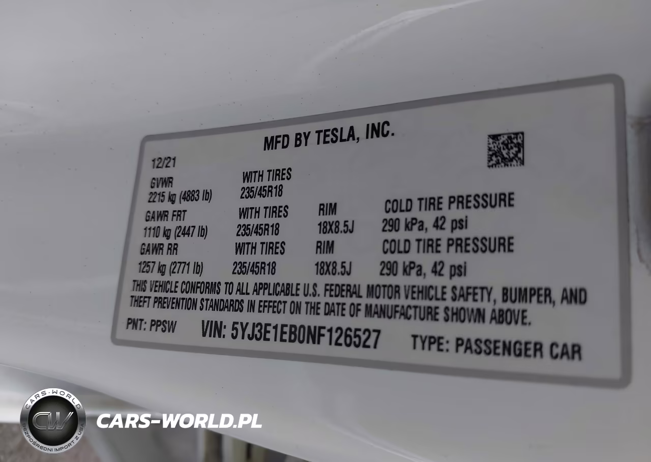2022 Tesla Model 3 Long Range Dual Motor All-Wheel Drive VIN:5YJ3E1EB0NF126527 - 9