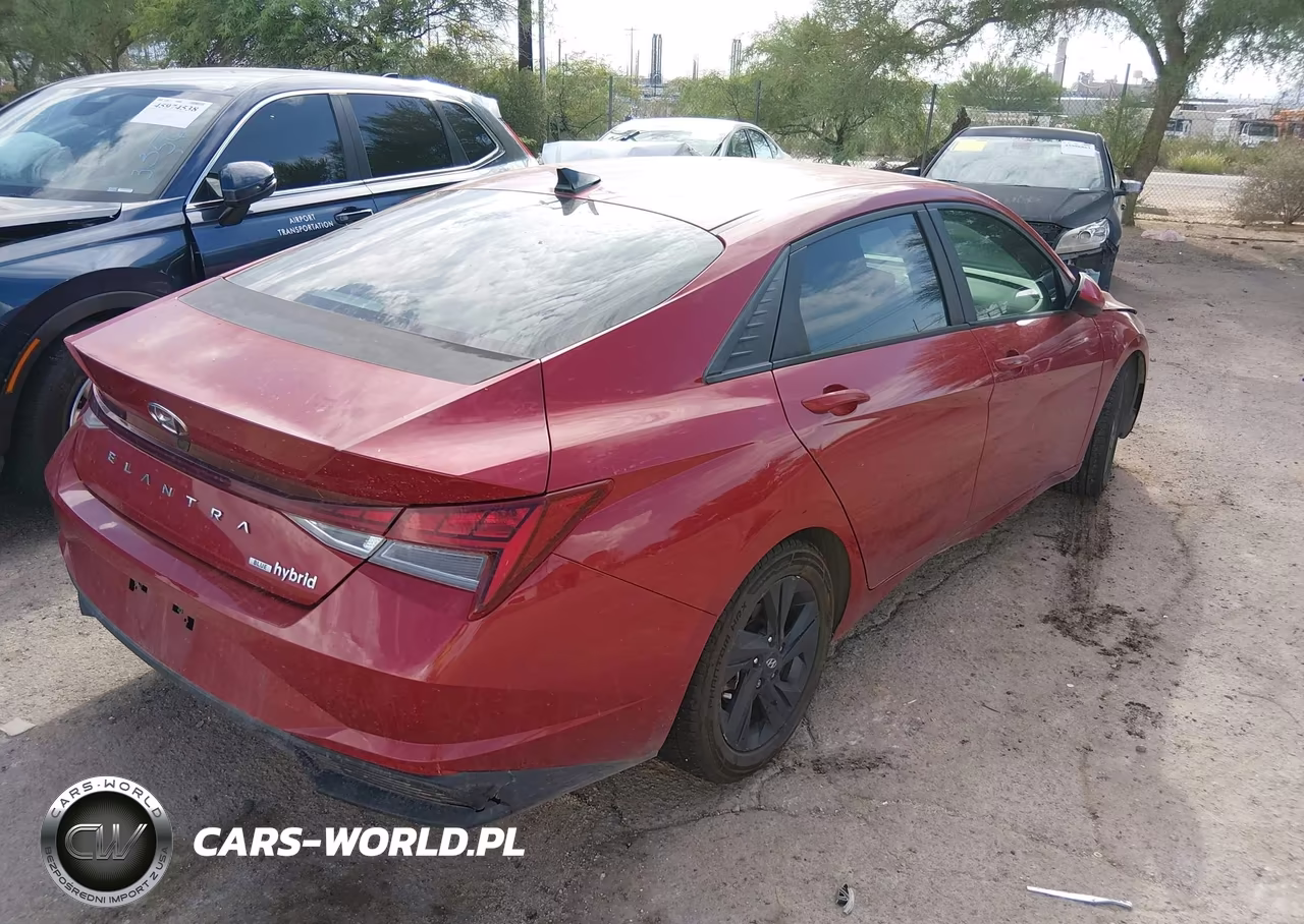 2021 Hyundai Elantra Hybrid Blue VIN:KMHLM4AJ8MU012164 - 4