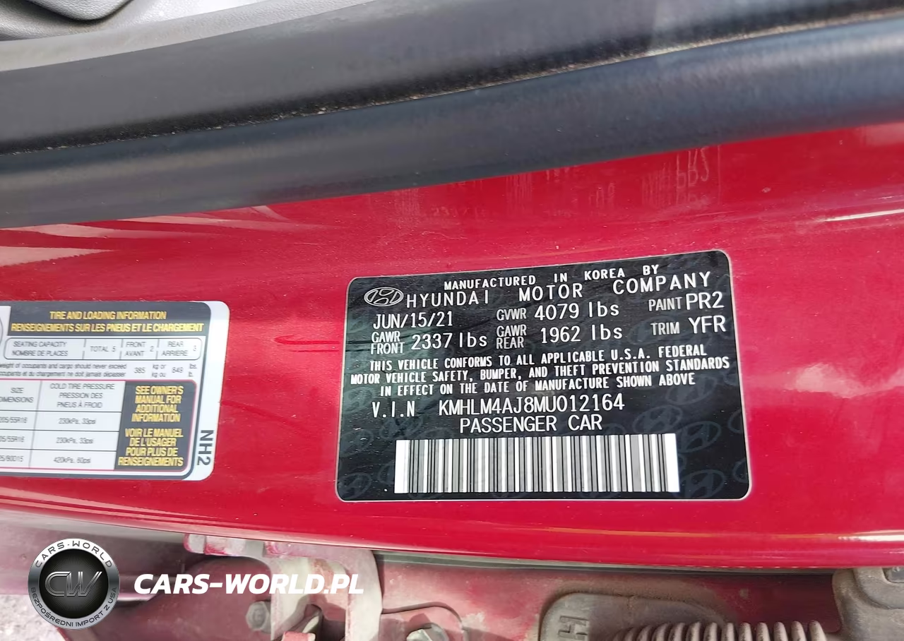 2021 Hyundai Elantra Hybrid Blue VIN:KMHLM4AJ8MU012164 - 9