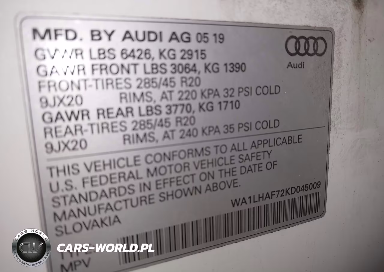 2019 Audi Q7 45 Premium-45 Se Premium VIN:WA1LHAF72KD045009 - 9