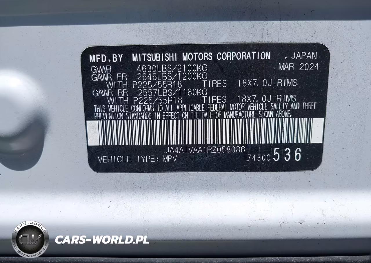 2024 Mitsubishi Eclipse Cross Le S-Awc VIN:JA4ATVAA1RZ058086 - 9