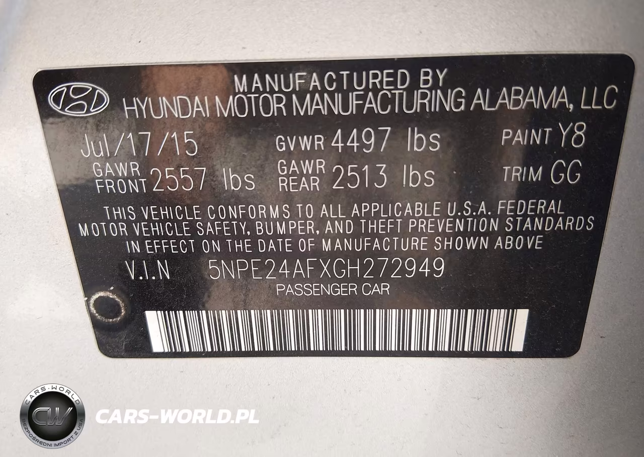 2016 Hyundai Sonata Se VIN:5NPE24AFXGH272949 - 9