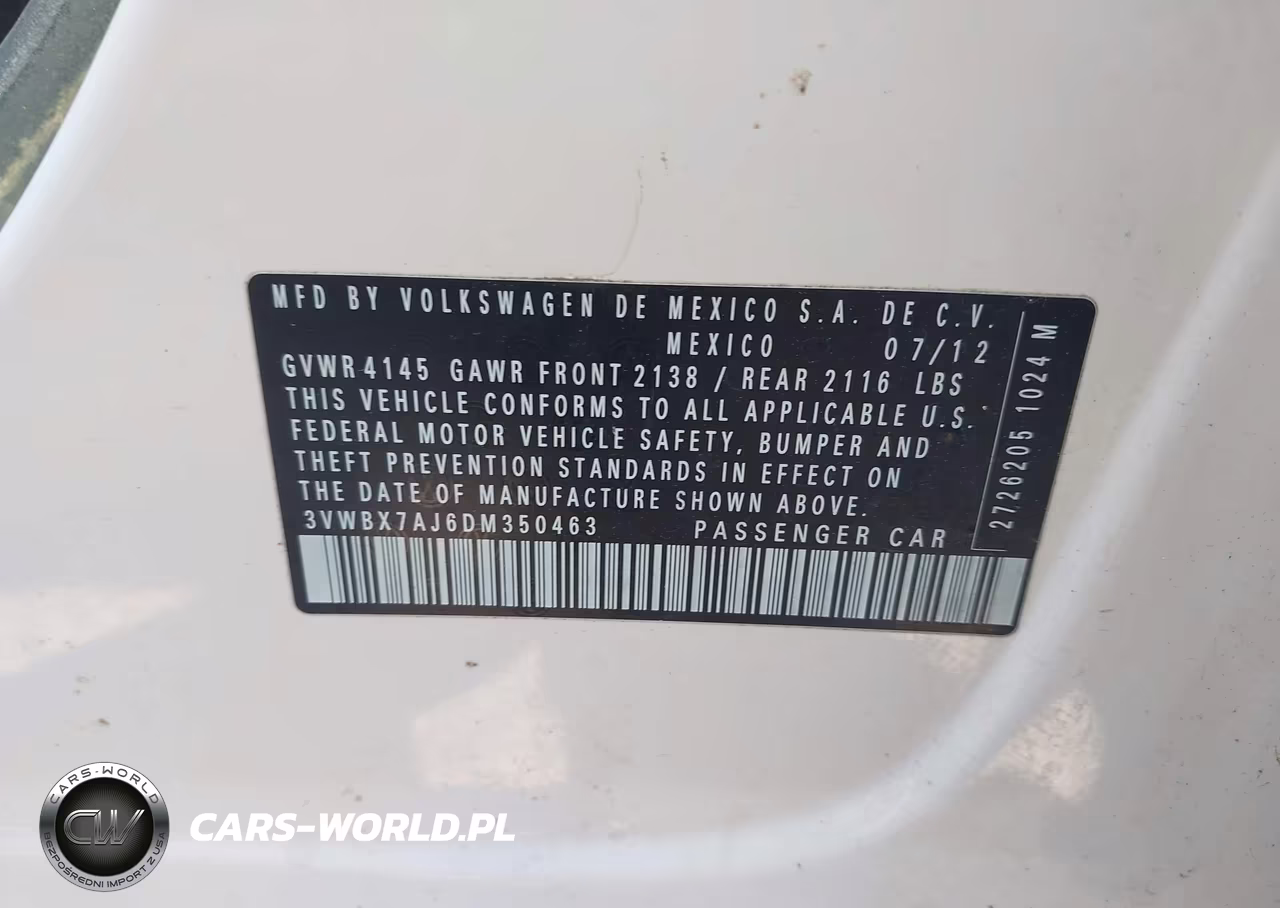 2013 Volkswagen Jetta 2.5L Se VIN:3VWBX7AJ6DM350463 - 9