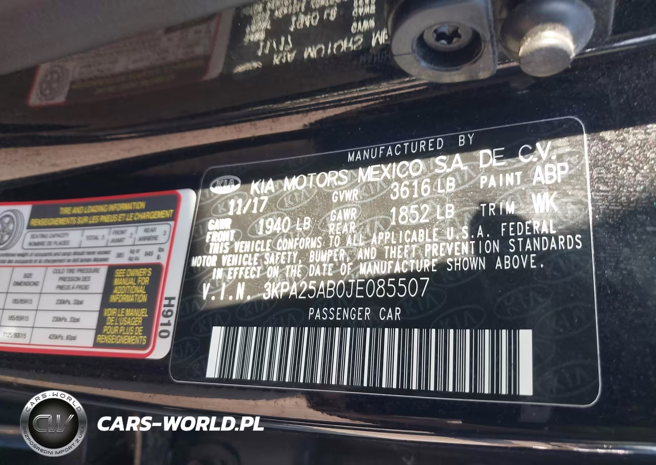 2018 Kia Rio S VIN:3KPA25AB0JE085507 - 9