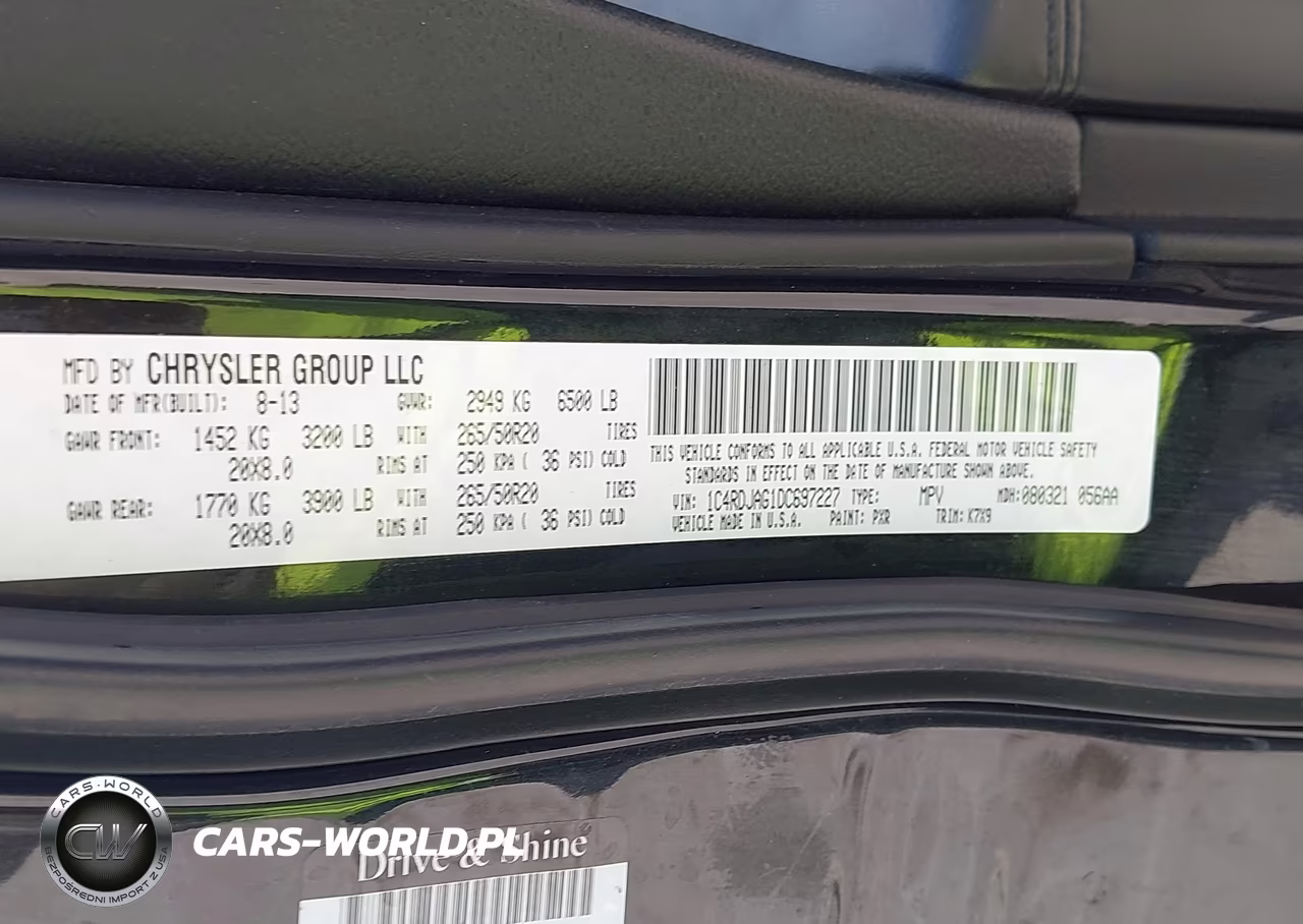 2013 Dodge Durango Sxt VIN:1C4RDJAG1DC697227 - 9