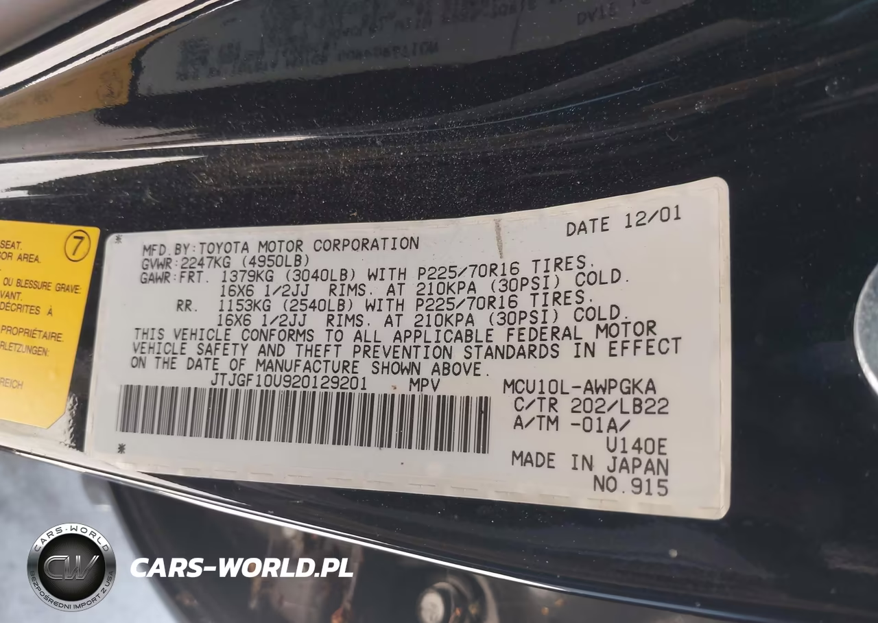 2002 Lexus Rx 300 VIN:JTJGF10U920129201 - 9