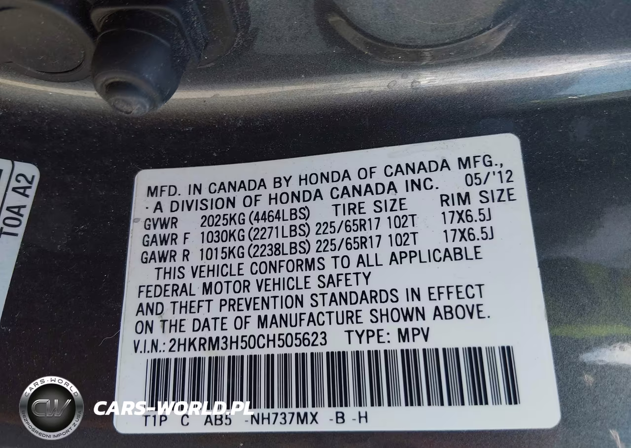 2012 Honda Cr-V Ex VIN:2HKRM3H50CH505623 - 9