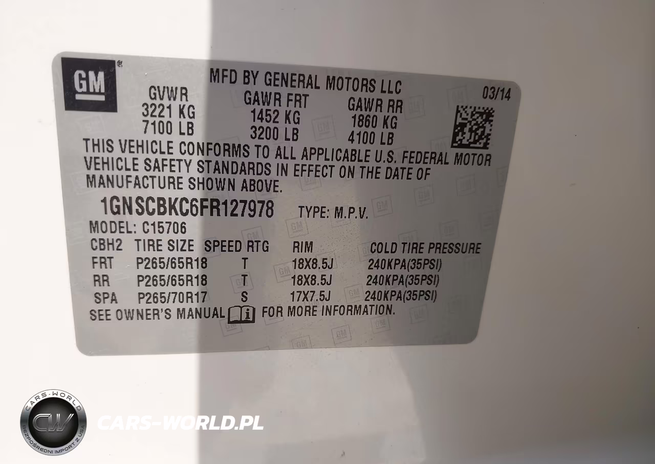 2015 Chevrolet Tahoe Lt VIN:1GNSCBKC6FR127978 - 9