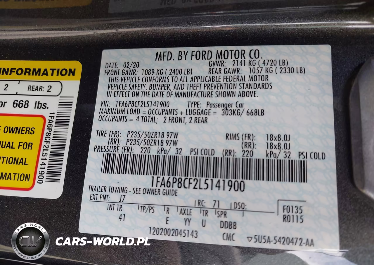 2020 Ford Mustang Gt Premium Fastback VIN:1FA6P8CF2L5141900 - 9