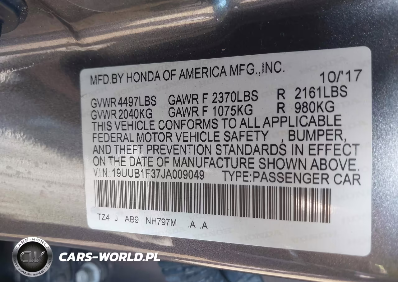 2018 Acura Tlx VIN:19UUB1F37JA009049 - 9