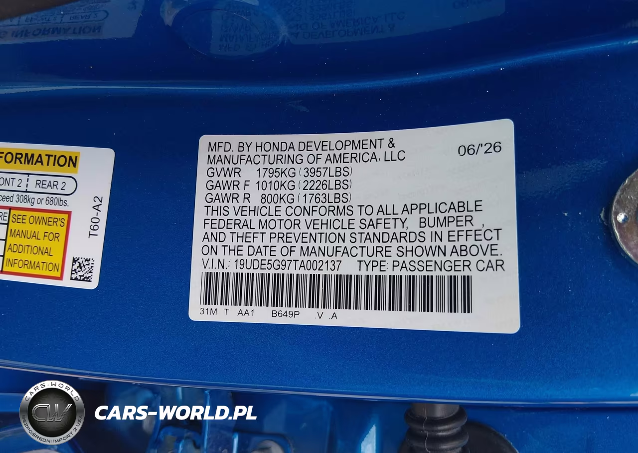 2026 Acura Integra Fwd Type S VIN:19UDE5G97TA002137 - 9