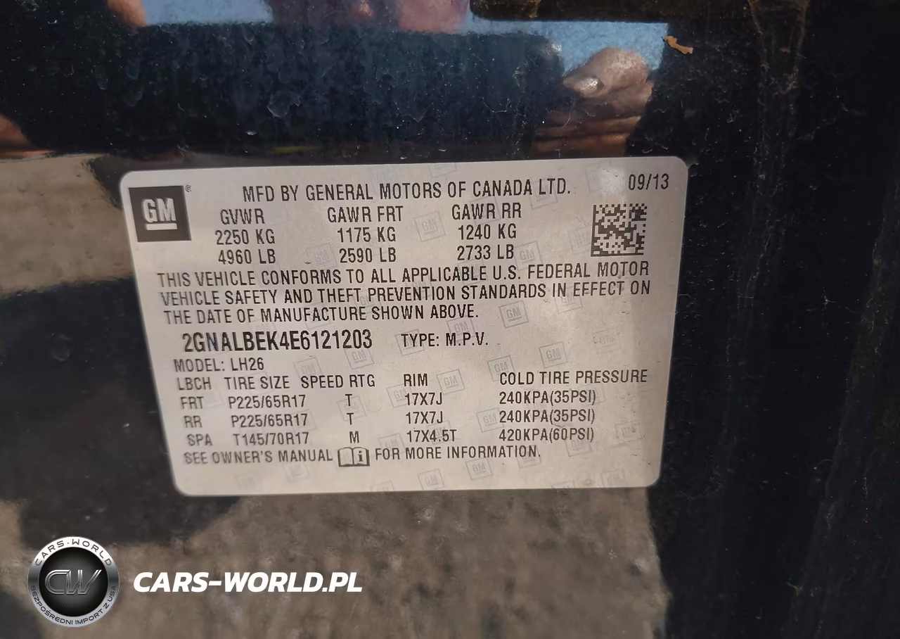 2014 Chevrolet Equinox 1Lt VIN:2GNALBEK4E6121203 - 9
