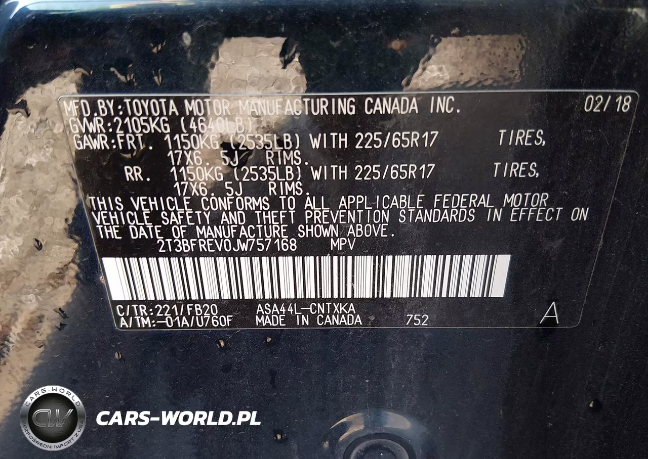 2018 Toyota Rav4 Le VIN:2T3BFREV0JW757168 - 9