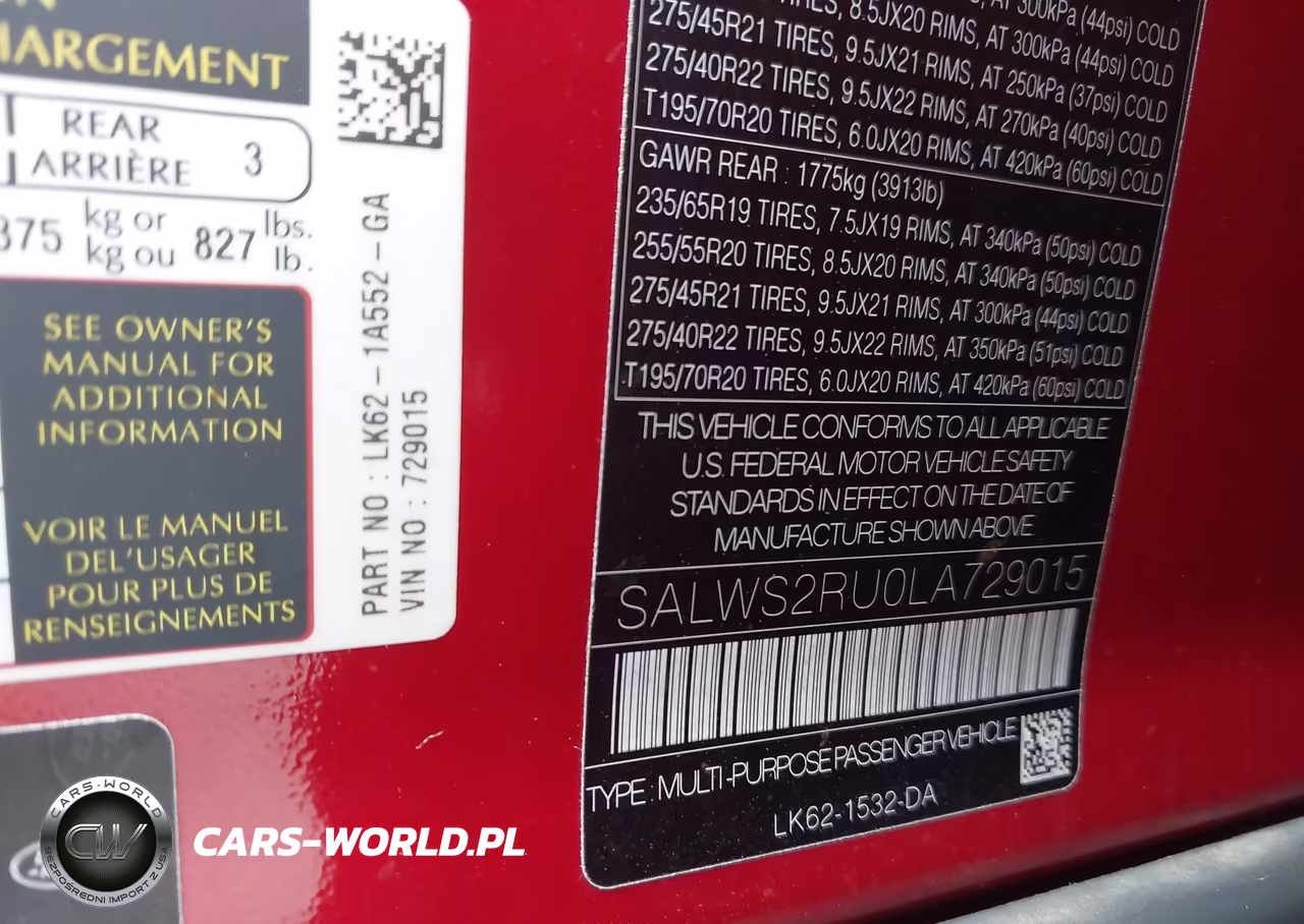 2020 Land Rover Range Rover Sport Hst Mhev VIN:SALWS2RU0LA729015 - 9