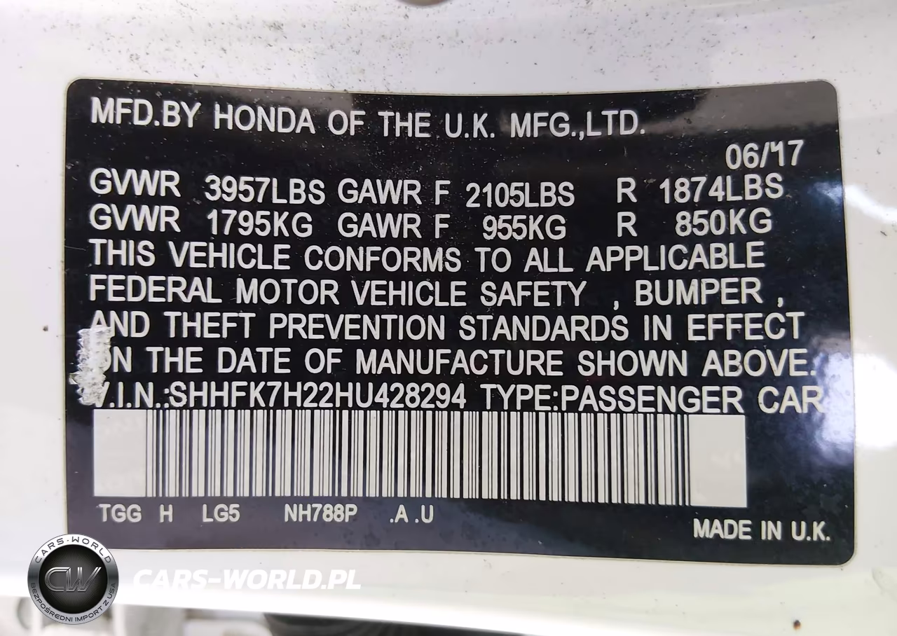 2017 Honda Civic Lx VIN:SHHFK7H22HU428294 - 9