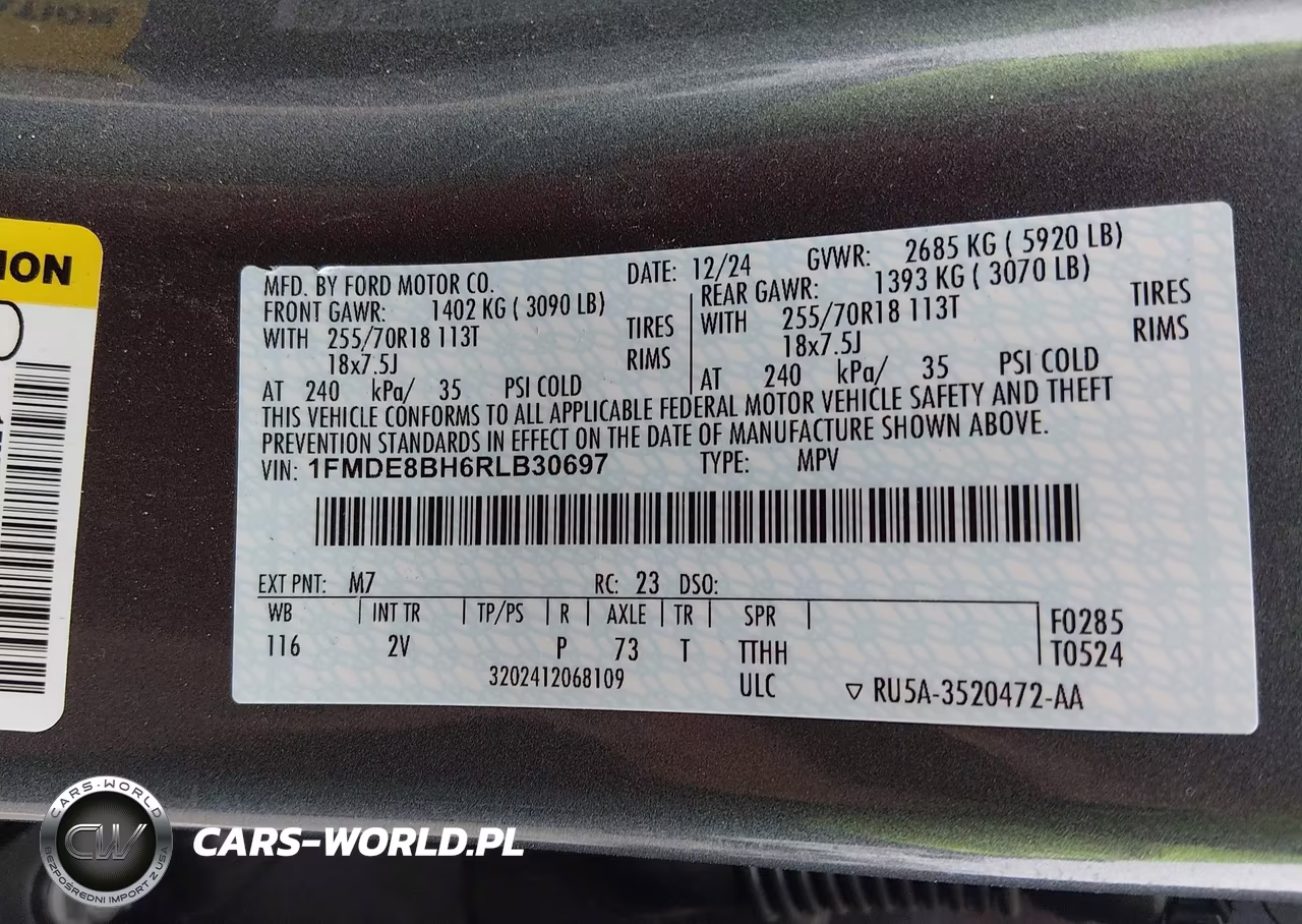 2024 Ford Bronco Outer Banks VIN:1FMDE8BH6RLB30697 - 9