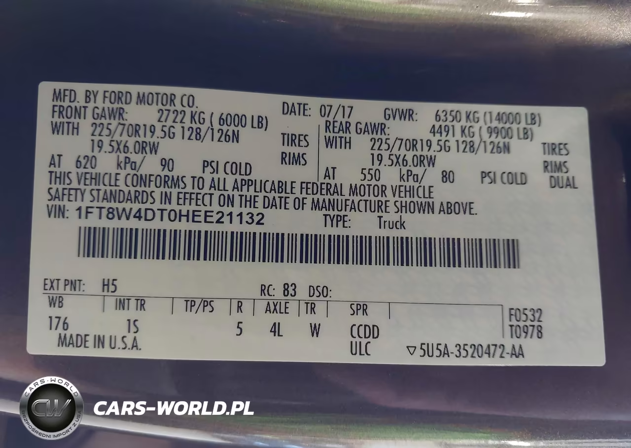 2017 Ford F-450 Xl VIN:1FT8W4DT0HEE21132 - 9