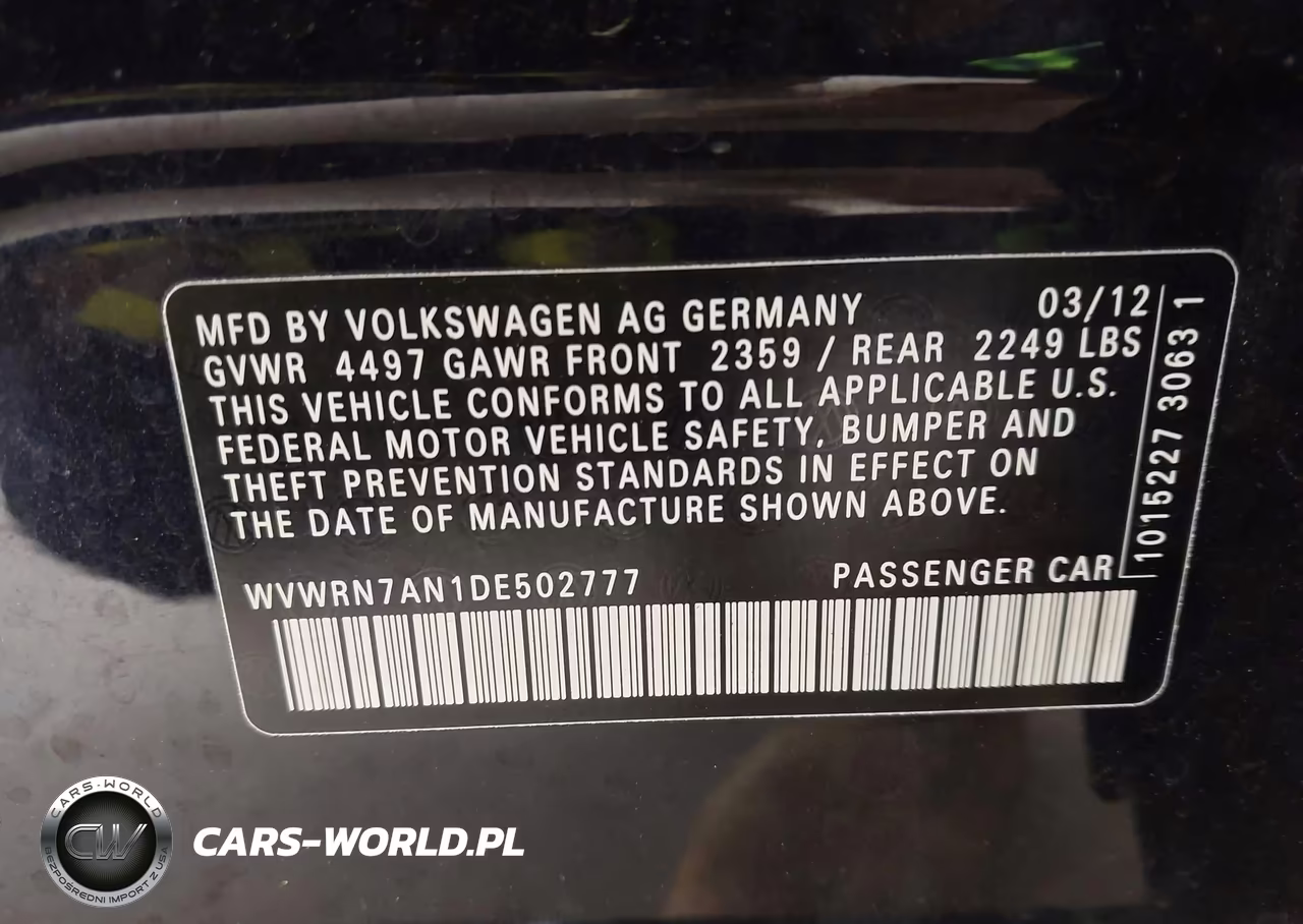 2013 Volkswagen Cc 2.0T Lux VIN:WVWRN7AN1DE502777 - 9