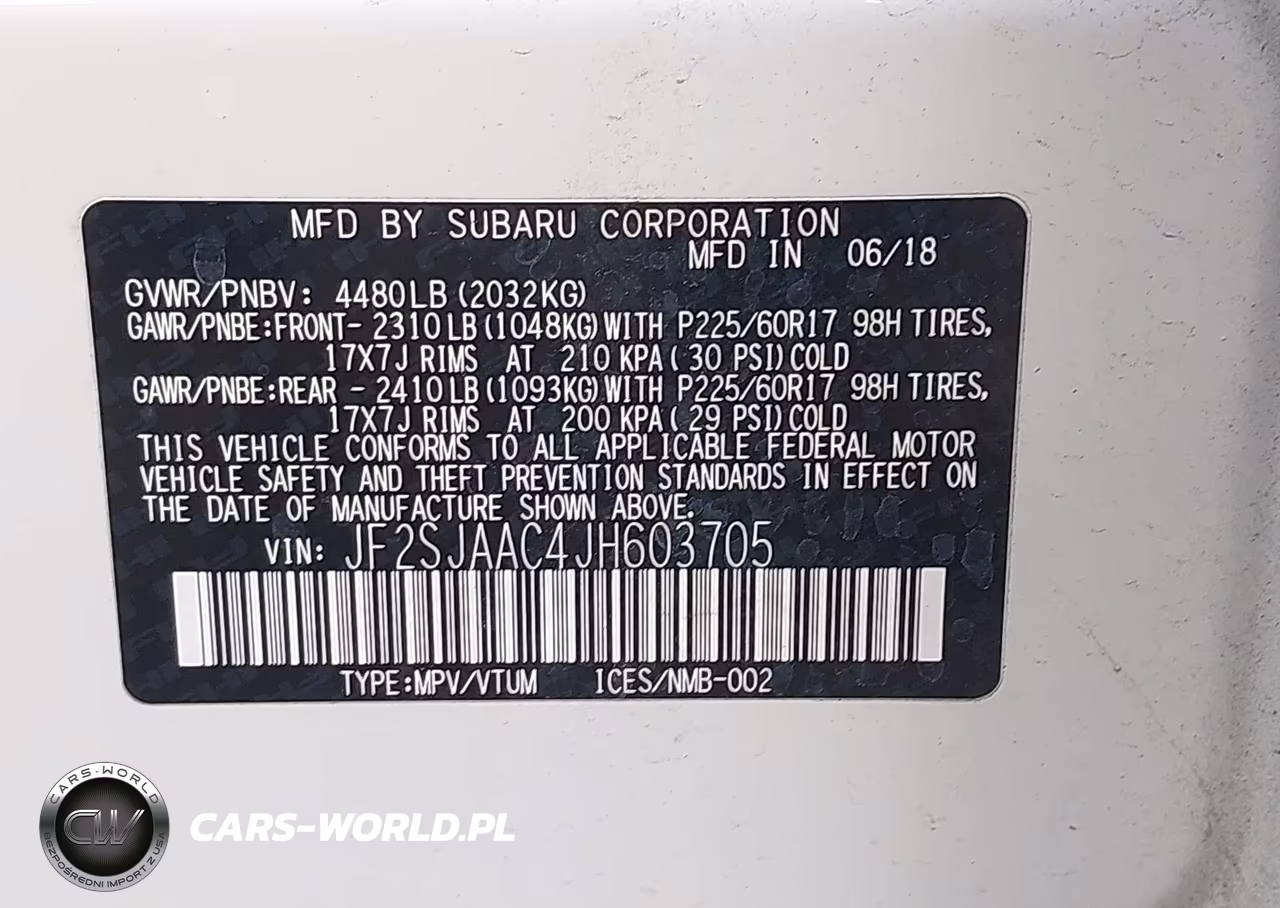 2018 Subaru Forester 2.5I VIN:JF2SJAAC4JH603705 - 9